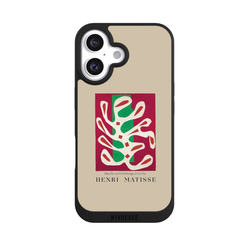 iPhone 16 NIVOpure Blanche sur Fond Rouge et Vert by Henri Matisse