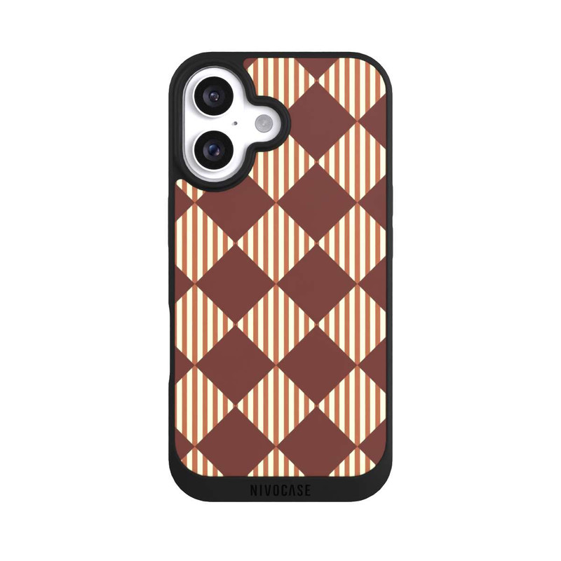 iPhone 16 NIVOpure Rautenmuster Hellbraun