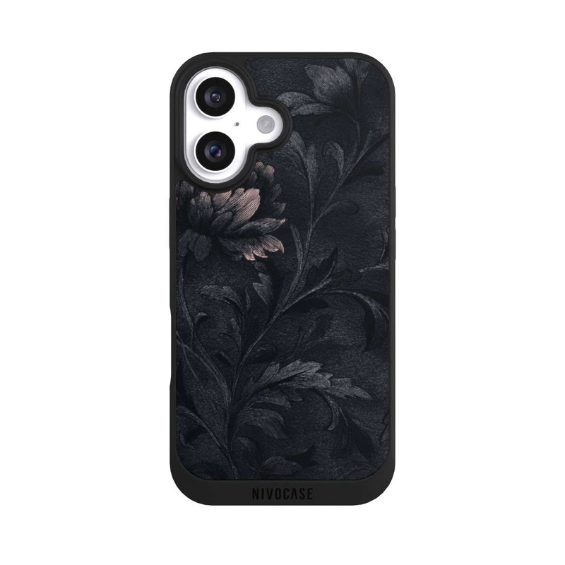 iPhone 16 NIVOpure Dunkles Blumenmuster Vintage