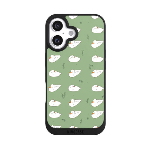Apple iPhone 16 NIVOpure Cartoon Duck Pattern Green