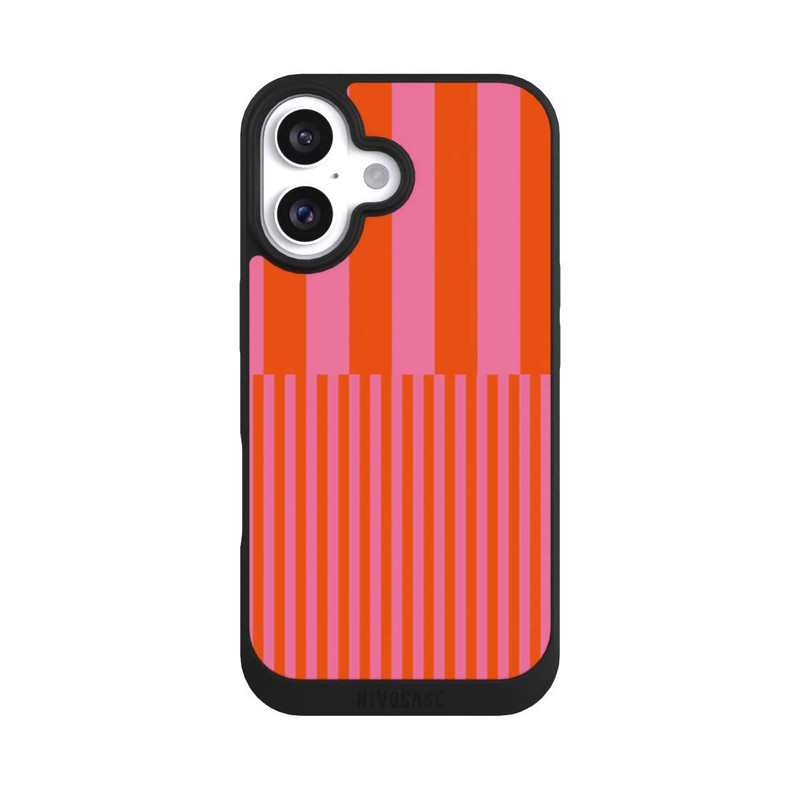 iPhone 16 NIVOpure Streifenmuster Pink Rot