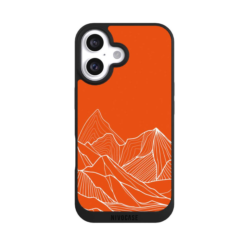 iPhone 16 NIVOpure Montain Contour Line Art Orange