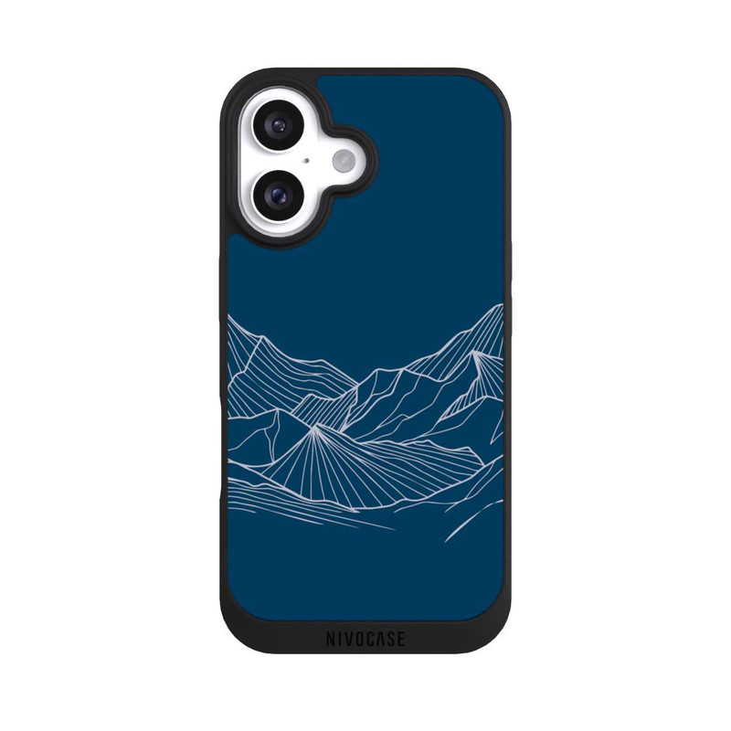 iPhone 16 NIVOpure Blue Mountain Contour Lines
