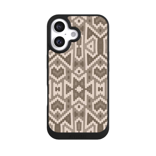 Apple iPhone 16 NIVOpure Ikat Boho Muster Inka Braun