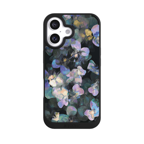 Apple iPhone 16 NIVOpure Nocturnal Garden Flowers irisierende Vergissmeinnichts