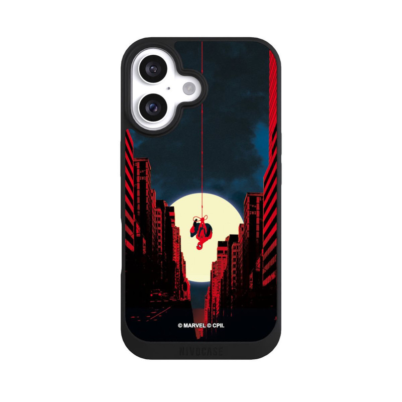 iPhone 16 NIVOpure Spider-Man Marvel between Skyscrapers