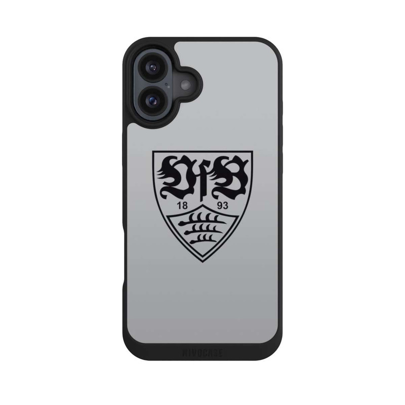iPhone 16 Plus NIVOpure VfB Stuttgart Wappen Grau