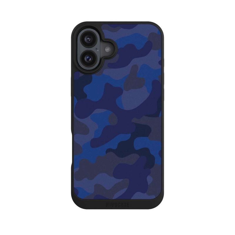 iPhone 16 Plus NIVOpure Camouflage bleu marine