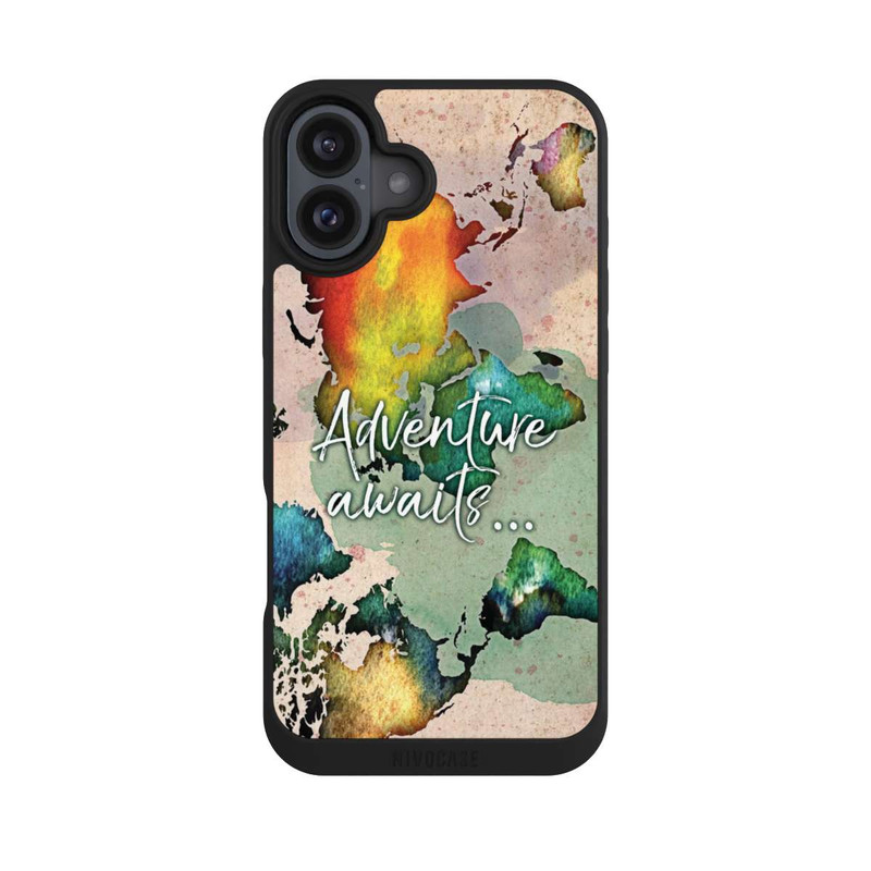 iPhone 16 Plus NIVOpure Bunte Weltkarte