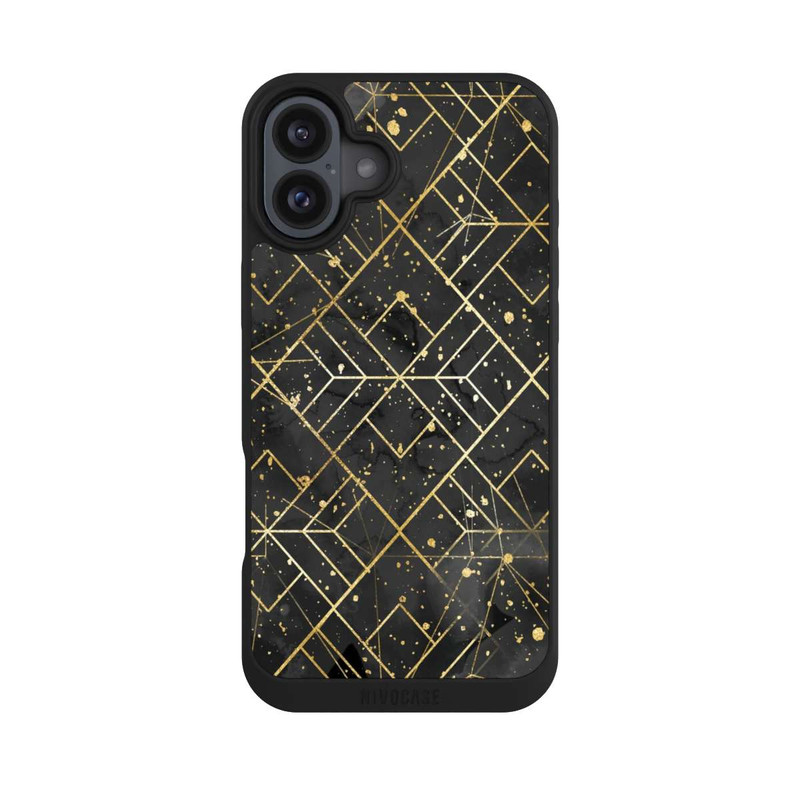 iPhone 16 Plus NIVOpure Marble Black Grid