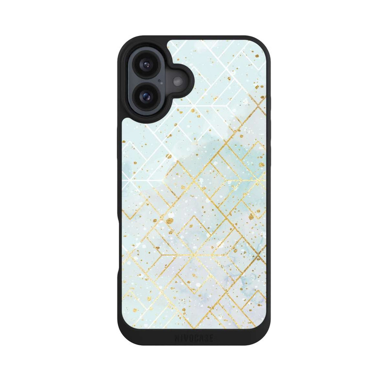iPhone 16 Plus NIVOpure Marbre Pastel Motif de Maille