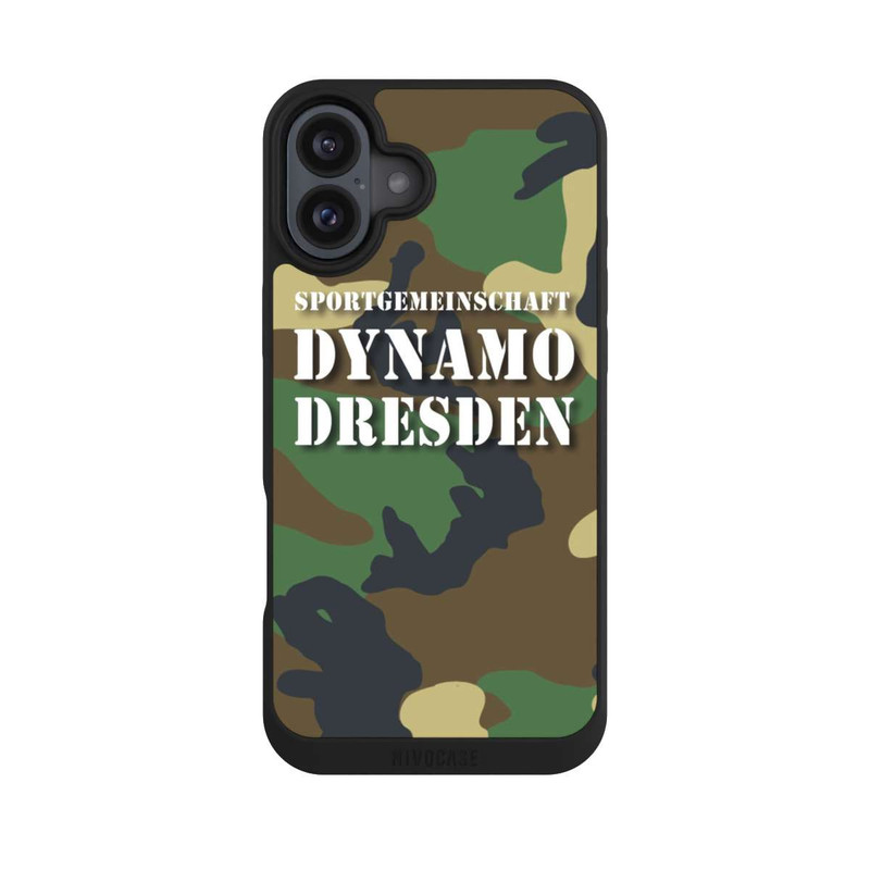 iPhone 16 Plus NIVOpure SGDD Camouflage Grün - Dynamo Dresden