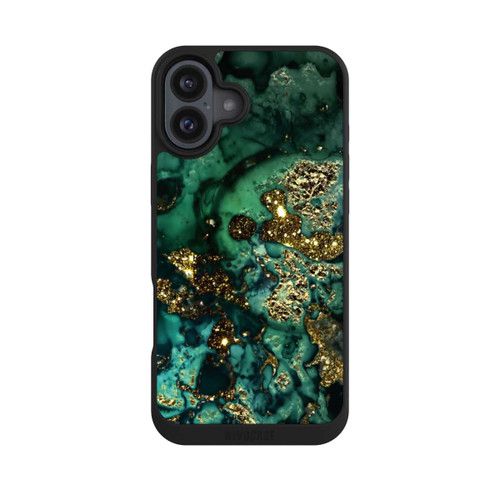 Apple iPhone 16 Plus NIVOpure Cyan Glitzer Marmorlook