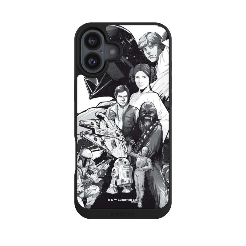 iPhone 16 Plus NIVOpure StarWars Charaktere - Schwarz-Weiß