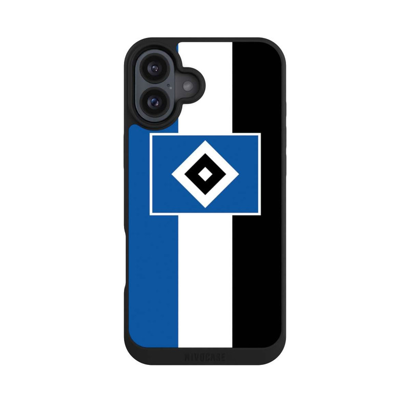 iPhone 16 Plus NIVOpure HSV Streifen - Blau-Weiß-Schwarz