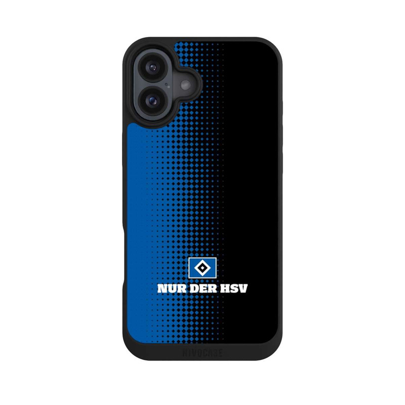 iPhone 16 Plus NIVOpure Nur der HSV - Rautenraster Schwarz