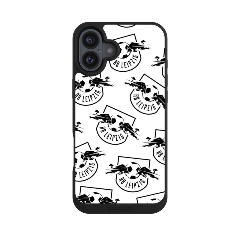 iPhone 16 Plus NIVOpure Logos RB Leipzig Schwarz auf Weiß