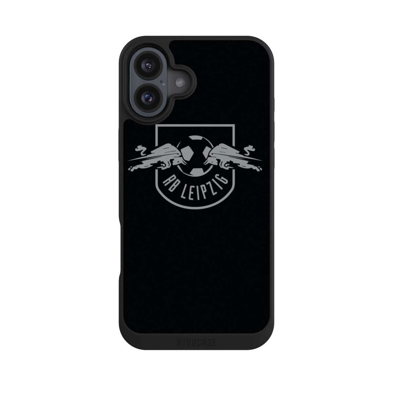 iPhone 16 Plus NIVOpure Graues RB Leipzig Logo auf Schwarz