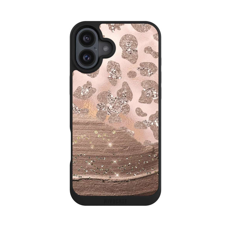 iPhone 16 Plus NIVOpure Léopard argenté pailleté