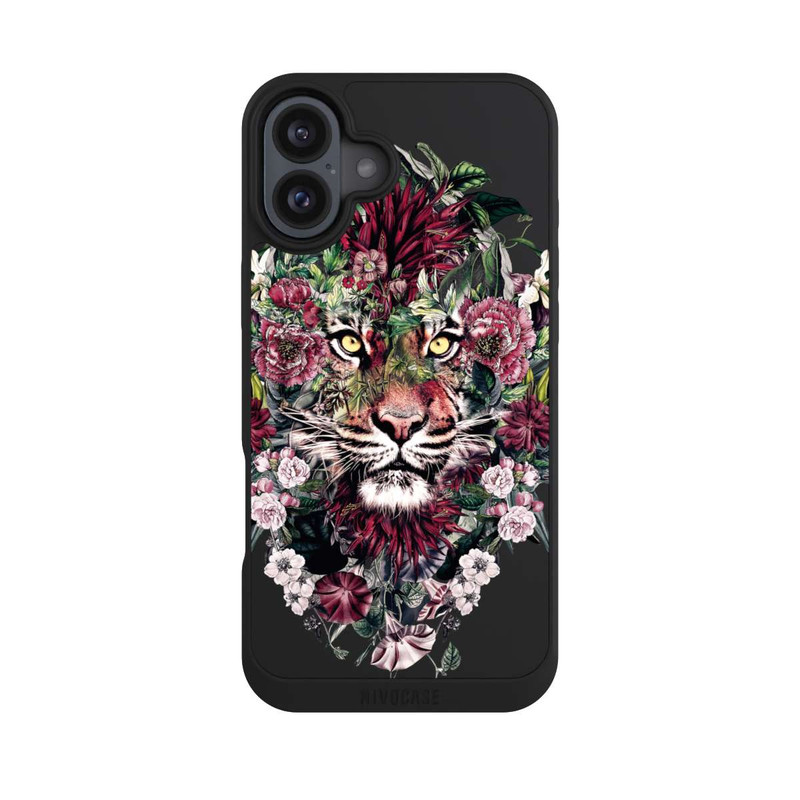 iPhone 16 Plus NIVOpure Floraler Tiger ohne Hintergrund