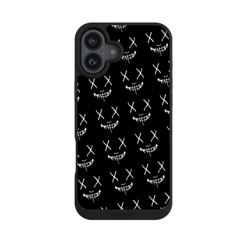 iPhone 16 Plus NIVOpure Maskenmuster Schwarz