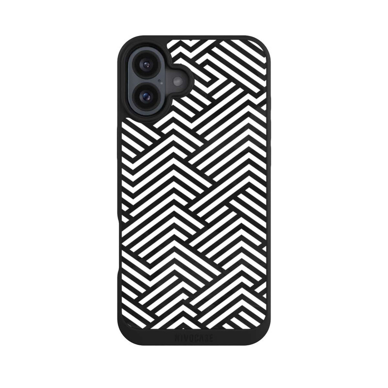 iPhone 16 Plus NIVOpure Schwarz und Weiß ZigZag