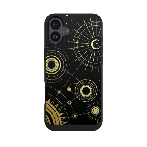 Apple iPhone 16 Plus NIVOpure Schwarzer und goldener Look Abstrakt