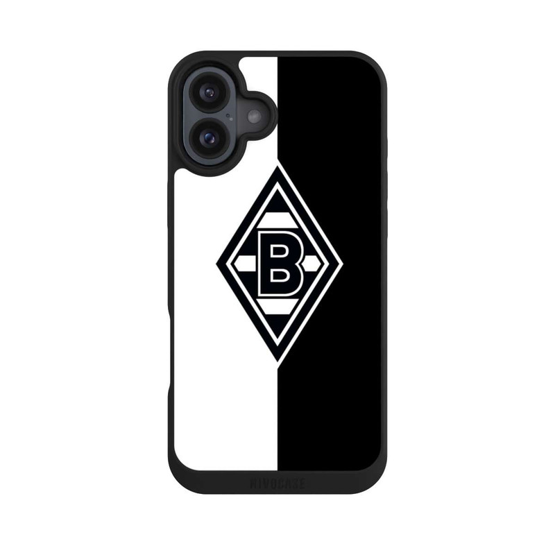 iPhone 16 Plus NIVOpure Borussia Raute Schwarz-Weiss