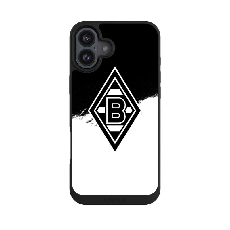 iPhone 16 Plus NIVOpure Borussia Scratch Schwarz-Weiss