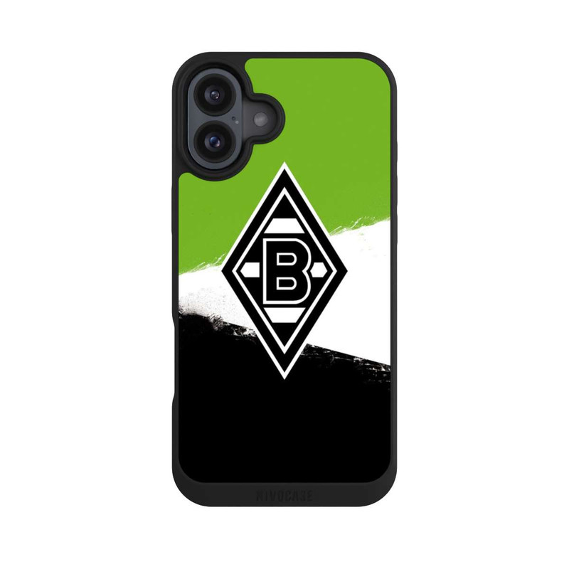 iPhone 16 Plus NIVOpure Borussia Grunge Grün-Weiss-Schwarz