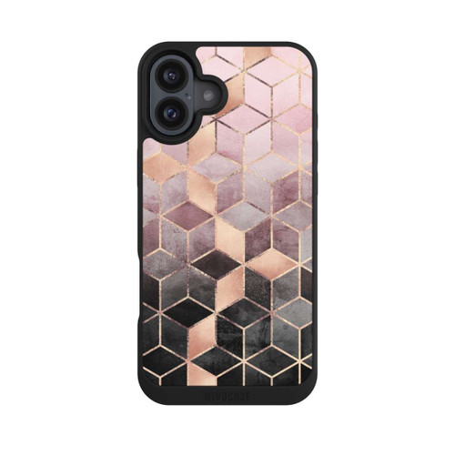 Apple iPhone 16 Plus NIVOpure Imprimé Cubes Dégradés Gris Rose