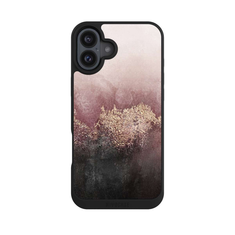 iPhone 16 Plus NIVOpure Rosa Himmelsstaub Golddruck