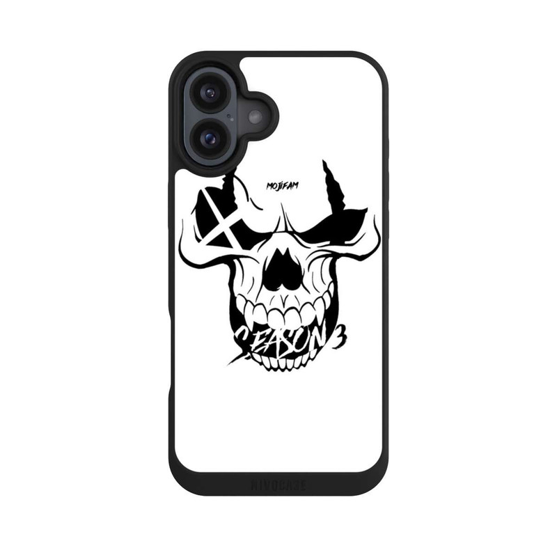iPhone 16 Plus NIVOpure Schädel Weiß/Schwarz