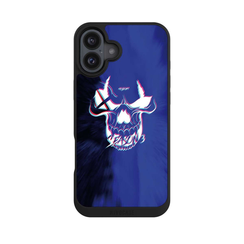 iPhone 16 Plus NIVOpure Blauer Totenkopf