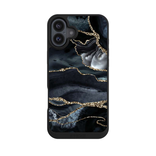 Apple iPhone 16 Plus NIVOpure Dunkler Marmor Gold Glitzerlook