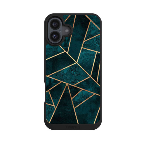 Apple iPhone 16 Plus NIVOpure Deep Teal Stone Gold Print