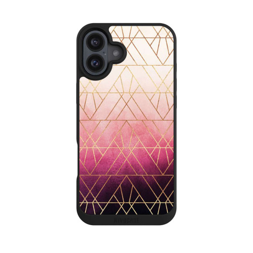 Apple iPhone 16 Plus NIVOpure Triangles ombrés roses imprimé doré