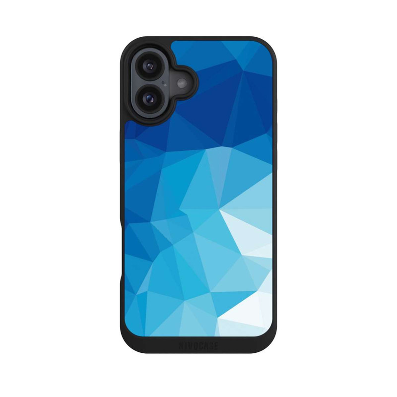 iPhone 16 Plus NIVOpure Mosaïque Polygonale Bleue