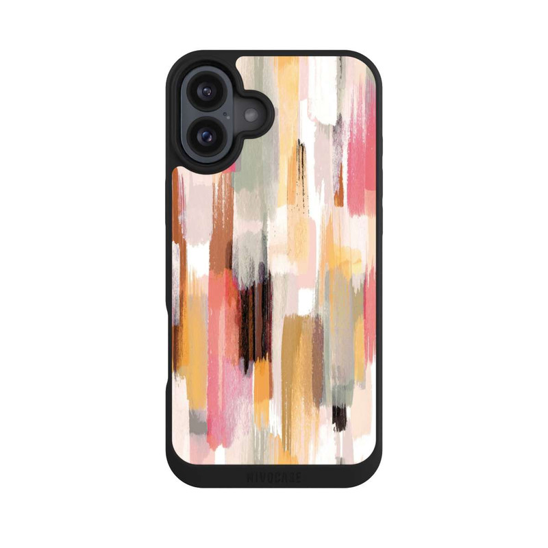 iPhone 16 Plus NIVOpure Abstrakte Pinselstriche Herbsttöne