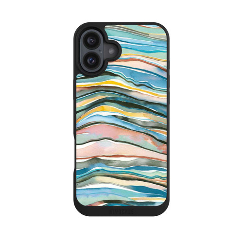 Apple iPhone 16 Plus NIVOpure Watercolor Agate Layers Blue