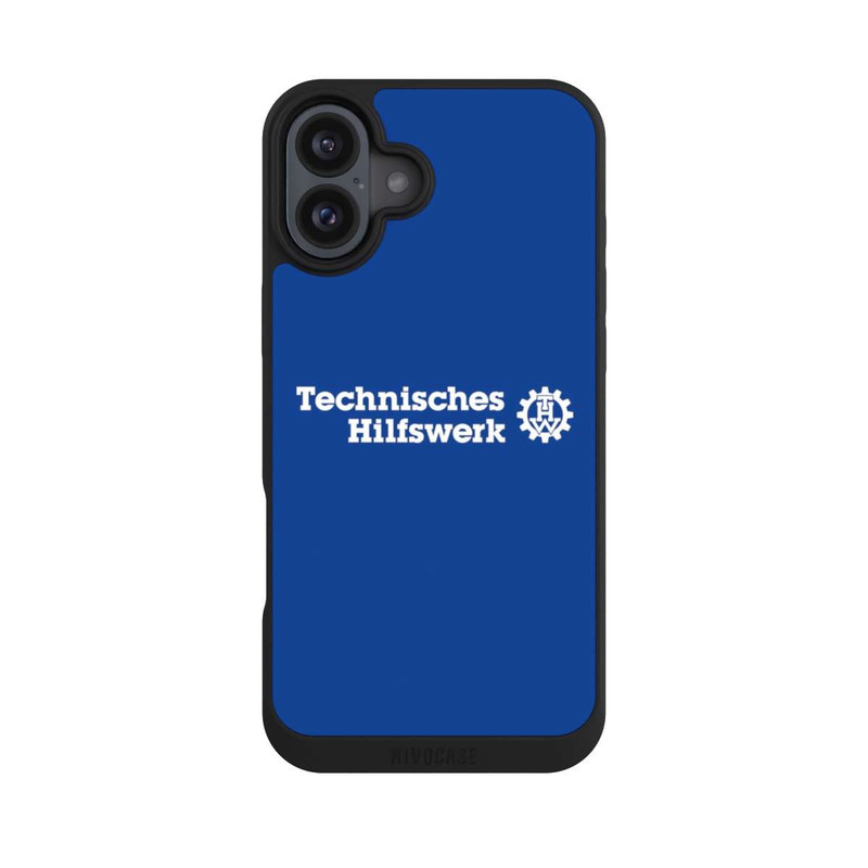iPhone 16 Plus NIVOpure Technisches Hilfswerk Logo Blau