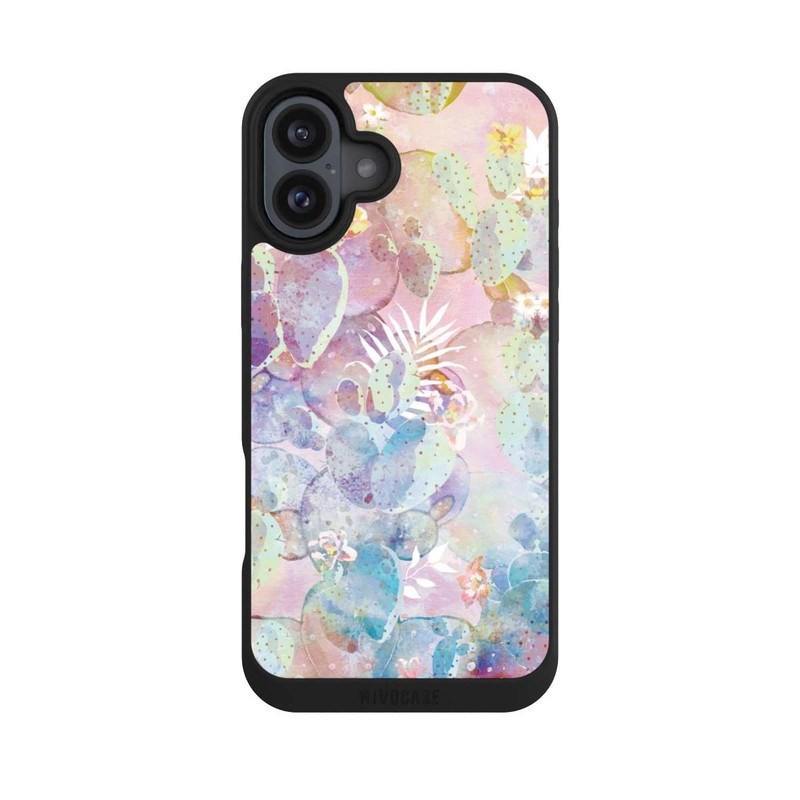 iPhone 16 Plus NIVOpure Aquarell Blühende Kakteen