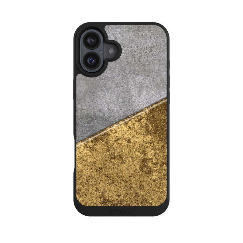iPhone 16 Plus NIVOpure Beton und Goldlook
