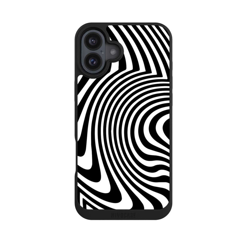 iPhone 16 Plus NIVOpure schwarz-weiße Wellen