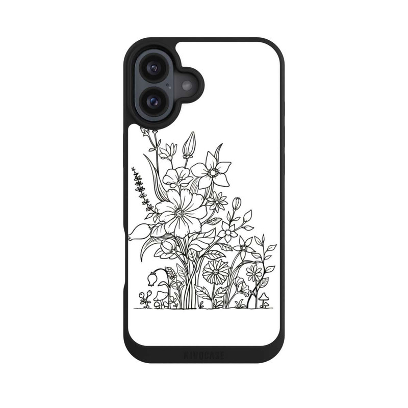 iPhone 16 Plus NIVOpure Blumen Linienkunst