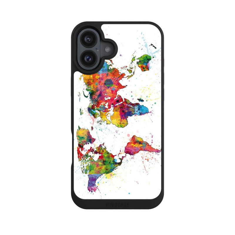 iPhone 16 Plus NIVOpure Éclats de cartes du monde