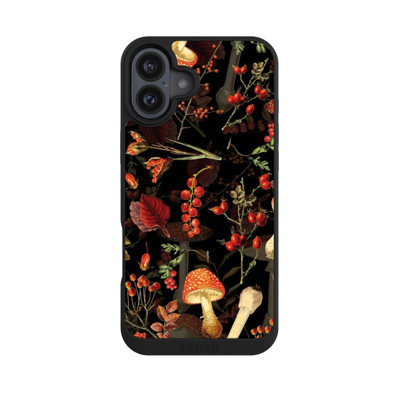 iPhone 16 Plus NIVOpure Mushroom Pattern Black
