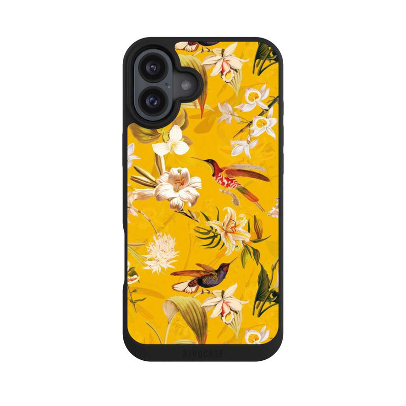 iPhone 16 Plus NIVOpure Kolibrimuster gelb