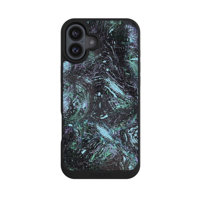 iPhone 16 Plus NIVOpure Abstrakt tropfender Staub lila