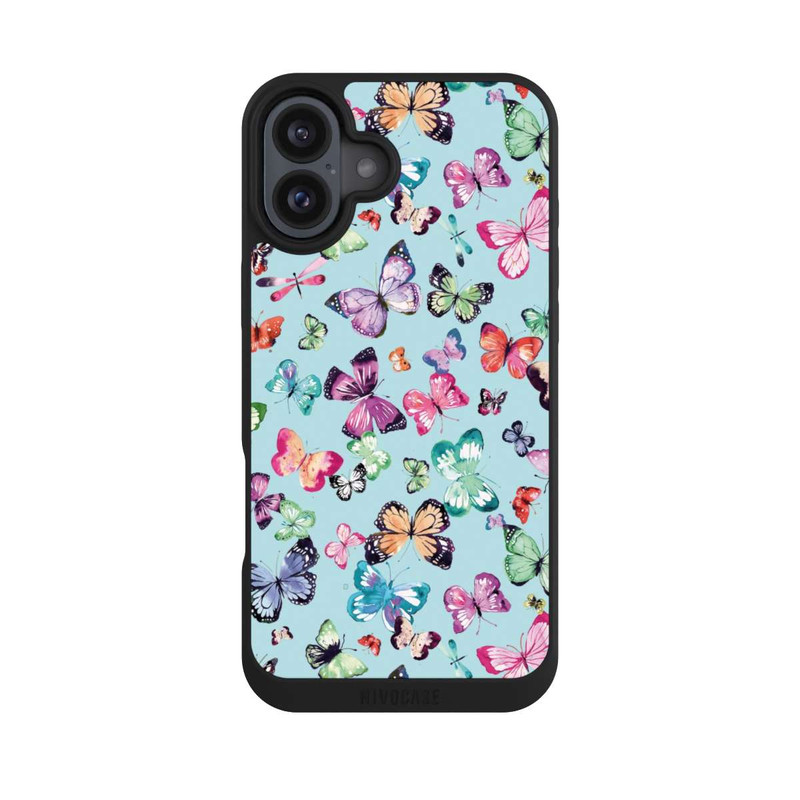 iPhone 16 Plus NIVOpure Schmetterlinge rosa orange blau